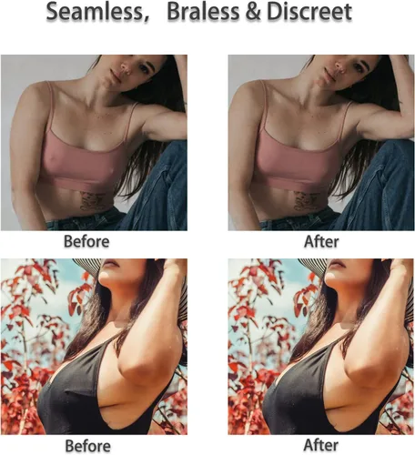 Vista 4 de 50 pares (100 piezas) pezones desechables para pezones para mujeres, sin látex, pétalos de pecho de satén