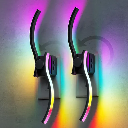 Vista 60 de Luz nocturna para enchufar en la pared, regulable, con sensor crepuscular, 3 colores de luz, blanco suave, blanco frío y ámbar, brillo ajustable