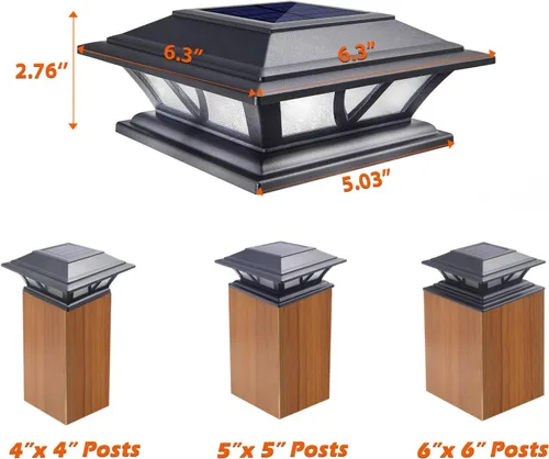 Vista 3 de Siedinlar Luces solares para postes al aire libre, 2 modos, luz LED para valla de cubierta de 4 x 4, 5 x 5, 6 x 6, decoración de patio, jardín, luz