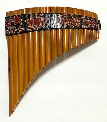 Sartén de bambú Flute18 Tubos Nazca Lines Designs Tuned Mi Minor Case Incluido -