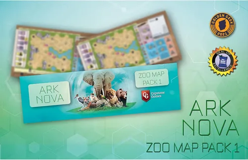 Vista 2 de Capstone Games Ark Nova: Zoo Map Pack 1 Juego de mesa de estrategia para 1 a 4 jugadores Expansión competitiva de gestión del zoológico