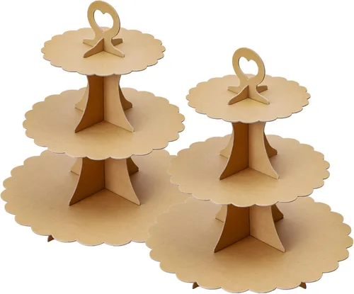 Vista 30 de Soleebee Soporte para Cupcakes de 3 Niveles, Torre de Cupcakes de Cartón, Torre de Soporte para Pasteles de Postre para Decoración de Cumpleaños