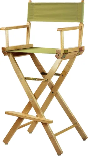 Vista 101 de Casual Home - Silla de director de 18 in, marco negro, lona negra, altura clásica