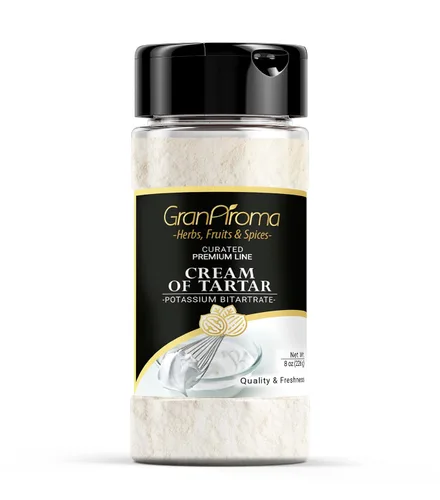 GranAroma, Crema de tártaro, 8 onzas Para hornear, estabilizar claras de huevo y espesar salsas
