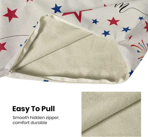 Vista 12 de Juego de 2 fundas de almohada de 16 x 16 pulgadas, diseño de estrellas azules del Día de la Independencia, almohadas decorativas para exteriores