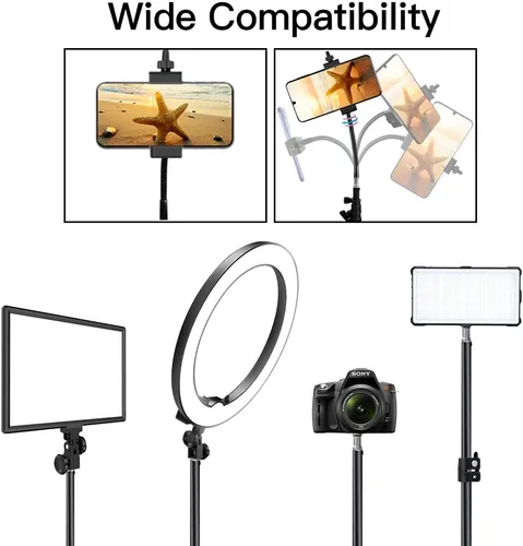 Vista 7 de Trípode para teléfono celular de 27 pulgadas a 80 pulgadas, soporte de video ajustable para iPhone y cámara, grabación de video