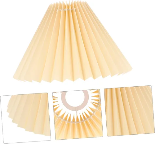 Vista 3 de DOITOOL 1 pantalla plisada para lámpara de techo, estrella, lámpara de mesa, lámpara de mesa plisada, pantalla de campana plisada, cubierta de luz