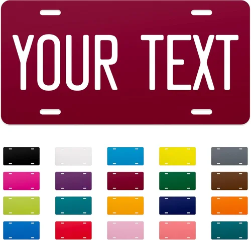 Vista 25 de Excelmark Vanity - Placa de matrícula personalizada para exhibiciones de automóviles, placa de aluminio personalizada (negro)