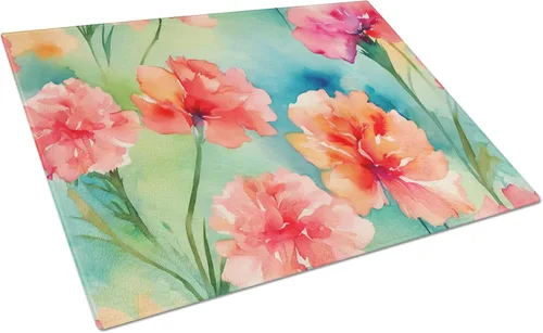 Vista 54 de Caroline's Treasures DAC1545LCB Anémonas en acuarela Tabla de cortar de vidrio grande decorativa de vidrio templado tabla de cortar y servir tabla