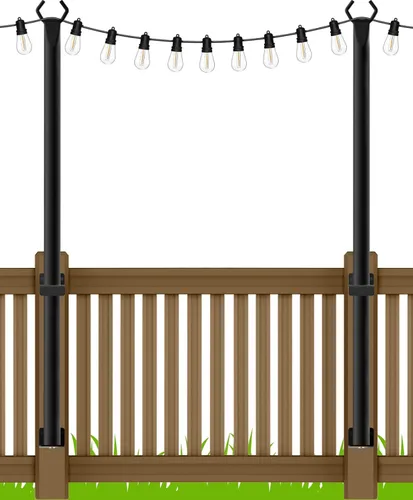 Vista 24 de AILBTON Paquete de 4 Postes de Suspensión para Luces de Cadena Exteriores para Colgar Luces de Cadena Exteriores, con Clip y Soporte, Soporte