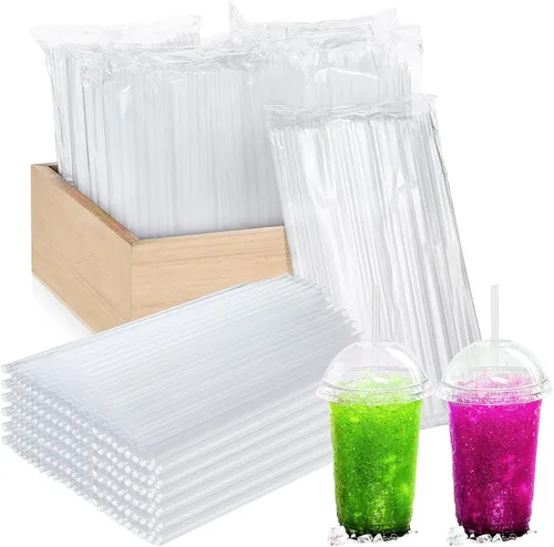 Vista 8 de Eaasty 1000 popotes desechables de plástico a granel, 0.24 pulgadas de diámetro y 7.87 pulgadas de largo de plástico desechables para beber