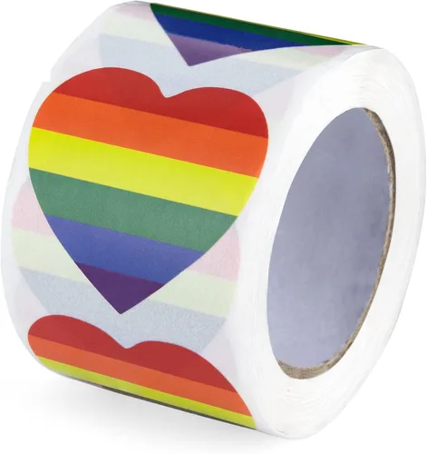 Vista 17 de Pegatinas de bandera bisexual para el mes del orgullo - Venta al por mayor Bi-Pride en un rollo (2 rollos - 500 calcomanías)