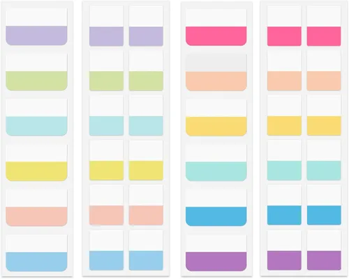 Vista 11 de 480 pestañas adhesivas de índice, pestañas adhesivas de libros de colores para cuadernos, pestañas de página reposicionables para clasificar