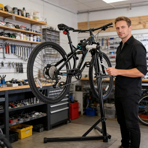 Vista 8 de cyclists Soporte de reparación de bicicletas (carga máxima de 110 libras) - Soporte de bicicleta para mantenimiento de puestos de trabajo - Soporte