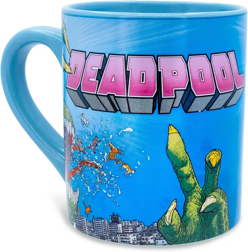 Vista 2 de Deadpool Marvel Comics Best Mug Ever - Taza de café sin BPA para expreso, té, cacao, capacidad para 14 onzas