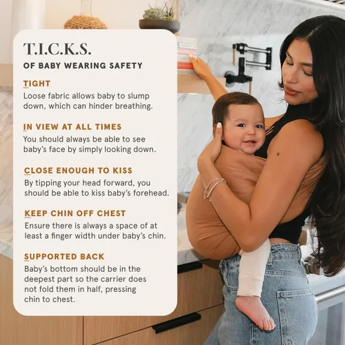 Vista 5 de WildBird - Portabebés con anillo - 0-36 meses (hasta 35 libras) - Anillo estándar (74 pulgadas) de sauce y bronce - Transporte frontal, cadera