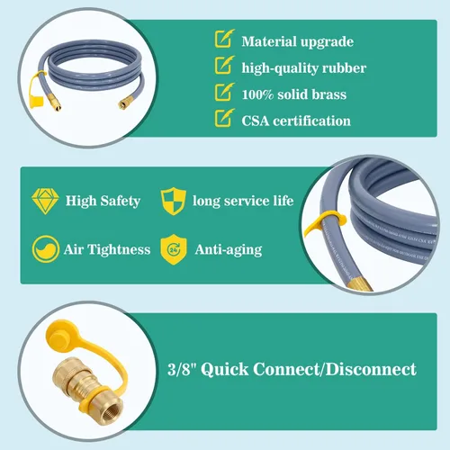 Vista 6 de 5249 Kit de conversión de propano a gas natural, compatible con parrillas Black-Stone de 28" y 36", combo de estufa, Tailgater y estufa recreativa