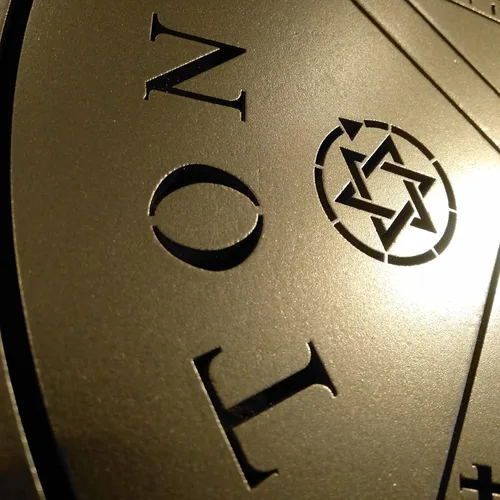 Vista 6 de Pentagrama de madera hecho a mano de 12 pulgadas con tetragrama grande y símbolos elementales, estrella empoderadora con nombres de Dios