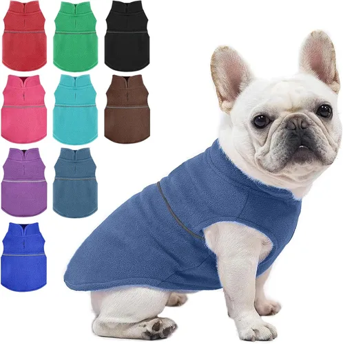 Vista 51 de Chaleco de forro polar con estampado a cuadros rojos, suéter de invierno para mascotas para perros pequeños, niños y niñas, suéter cálido