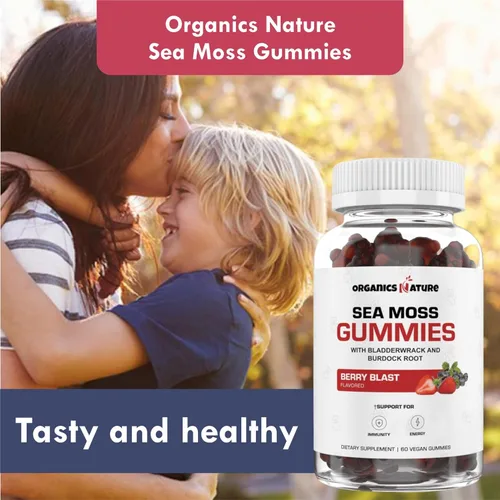 Vista 9 de ORGANICS NATURE Cápsulas de aceite de semilla negra (2 botellas) y gomitas de musgo marino (2 botellas) Cápsulas blandas veganas, para cabello