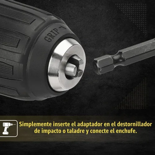 Vista 5 de Juego de adaptadores de enchufe de impacto Bates, 3 piezas, 1/4", 3/8" y 1/2", con soporte Negro