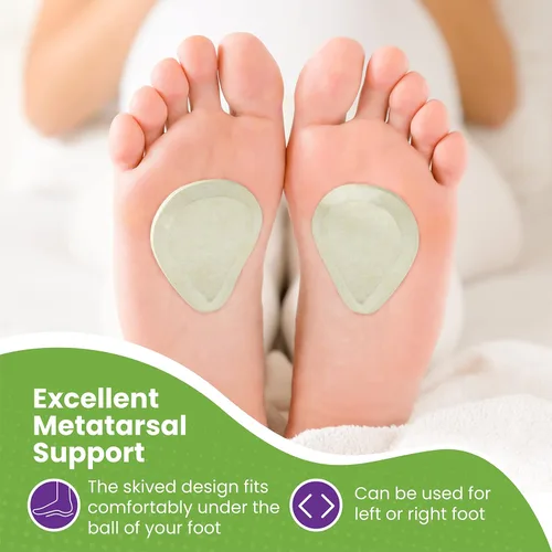 Vista 3 de Almohadillas de fieltro metatarsiano para pies, corte deshilachado (1/4" de espesor) - Fabricado en EE. UU. - Almohadillas metatarsianas de fieltro