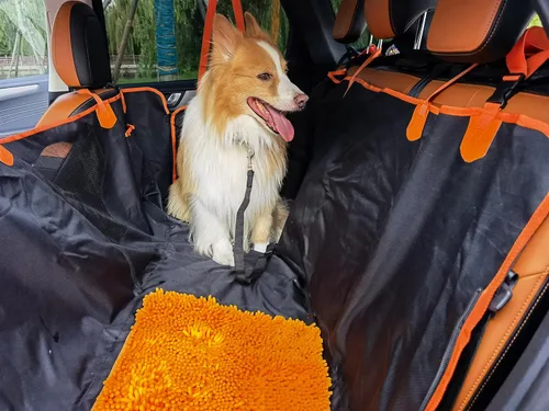 Vista 7 de FAN WU Funda de asiento de automóvil para perros con alfombrilla de olfateo – Alivio de la ansiedad y protección impermeable para perros, hamaca