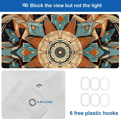 Vista 789 de Shrahala Father and Child Embracing No Hooks Shower Curtain with Snap in Liner Set, Tender Moment Captured Bathroom Décor Polyester Fiber Waterproof