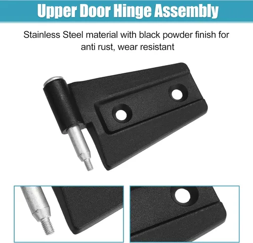 Vista 5 de X AUTOHAUX Kit de 8 bisagras de puerta de automóvil con 16 pernos para Jeep Wrangler JK 2007-2018 Bisagra de puerta exterior de acero inoxidable