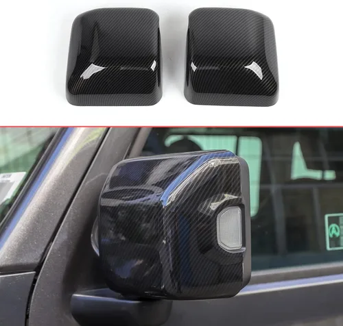 Vista 8 de Kit de cubierta de espejo retrovisor para automóvil, accesorios de decoración exterior para Jeep Wrangler JL JLU 2018-2022 y Gladiator JT (negro)