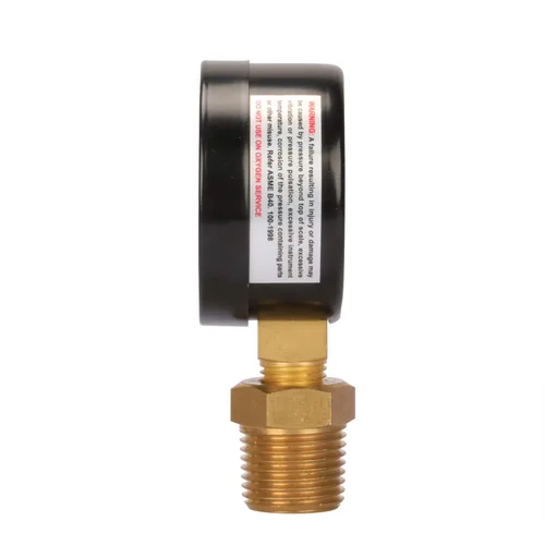 Vista 5 de MEASUREMAN Medidor de presión de pozo de 2 pulgadas, 0-100 psi/bar, macho NPT de 1/4 pulgadas con adaptador NPT de 1/2 pulgadas, precisión de 3-2-3%