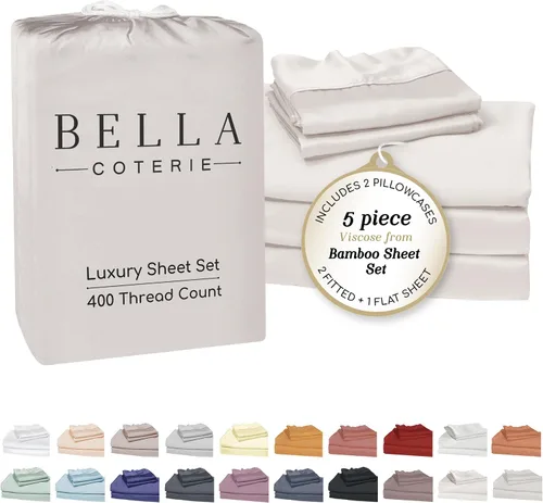 Vista 86 de Bella Coterie - Juego de sábanas de lujo de bambú viscosa tamaño individual 100% cultivado orgánicamente Ultra suave Refrescante