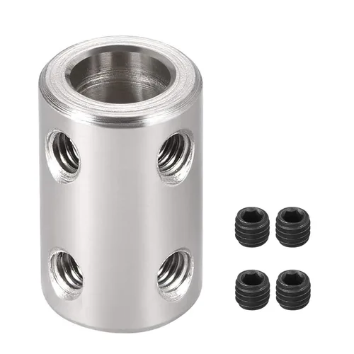 Vista 8 de TA-VIGOR Juego de 2 tornillos de acoplamiento de eje de 0.157 in a 0.157 in, D14mm x L22mm de diámetro de acero inoxidable rígido acoplador de eje