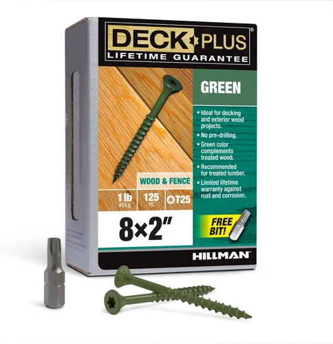 Vista 49 de Deck Plus Tornillos para valla y madera exterior con revestimiento epoxi de 2-1/2 pulgadas #10 x 2-1/2 pulgadas, rosca gruesa incluida, tornillo