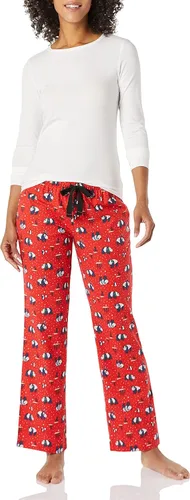 Vista 3 de Tienda Essentials Women's Lightweight Flannel Pant and Long-Sleeve T-Shirt Sleep Set