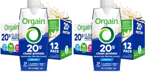 Vista 11 de Orgain Clean Protein Shake, Leche de Vaca Alimentada con Pasto, Chocolate Cremoso Suave - 20g de Proteína de Suero Alta, Kosher, Listo para Beber
