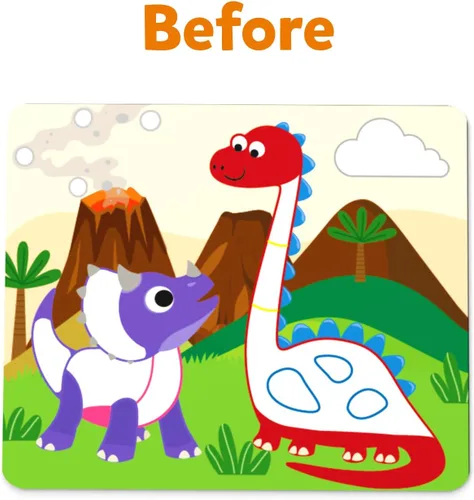 Vista 5 de Skillmatics Actividad artística Dot It - Dinosaurios, calcomanías para niños, kits de manualidades, actividades de bricolaje, regalos para edades