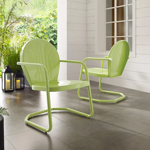 Vista 15 de Crosley Furniture CO1001A-AQ Griffith - Silla retro de exterior, de metal