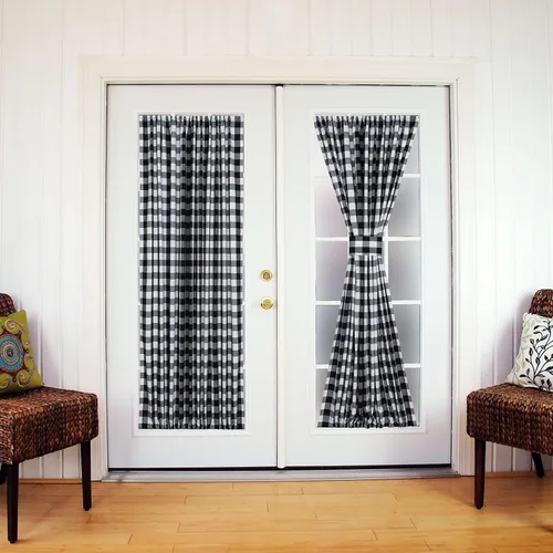 Cortinas francesas para puerta francesa, con bolsillo para barra, cortinas vintage para puerta de cristal, patio, puerta delantera, 40 pulgadas de