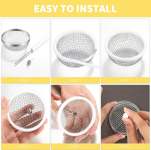 Vista 2 de 2 piezas de pantalla de insectos voladores RV cubierta de ventilación de calentador de agua RV cubierta de ventilación de 2.8 pulgadas de malla