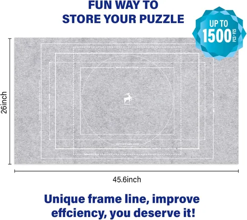 Vista 2 de Antelope - Tapete de rompecabezas para rompecabezas de 1000, 1500, 500 piezas, tapete de almacenamiento de rompecabezas, tapete de fieltro de 45.6 x