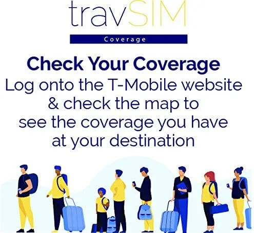 Vista 4 de travSIM T-Mobile Tarjeta SIM prepagada para América del Norte (Estados Unidos, Canadá y México) – 50 GB de EE. UU., 5 GB CA y MX combinados válida