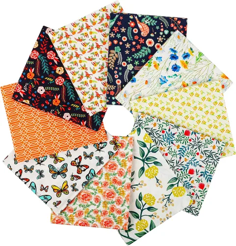 Vista 18 de Craftido -25 Options- 100% Cotton Quilting Fabric Bundles 10pcs Fat Quarters 18”x21”-Medium Weight 5.2 oz- Soft Cotton for Quilting, Sewing Project