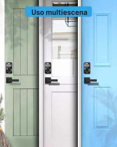 Vista 8 de Zowill - Juego de cerradura electrónica de puerta de entrada delantera sin llave con 2 manijas, con teclado, bloqueo automático, contraseña