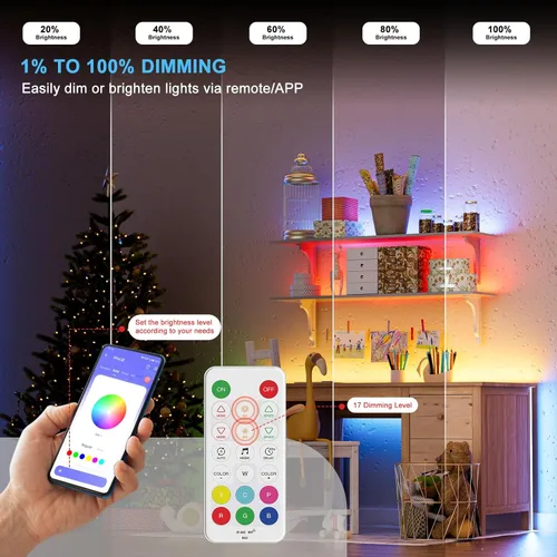 Vista 5 de PAUTIX Kit de controlador LED RGB SP643E, control de aplicación iOS/Andriod 2.4G RF control remoto inalámbrico, controlador LED/atenuador, para tira