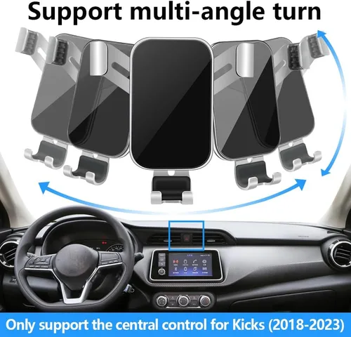 Vista 4 de Soporte de teléfono de coche para Nissan Kicks 2018 2019 2020 2021 2022 2023 2024 S SV SR Auto Interior Accesorios Mejor Teléfono Celular Soporte