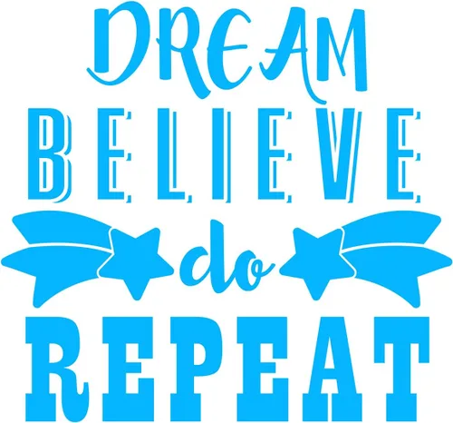 Vista 3 de VWAQ Dream Believe Do Repeat Motivational Wall Decal (12" H X 13" W, Black)