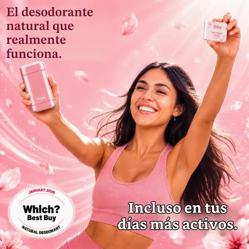 Vista 3 de Wild - Kit de inicio recargable de desodorante con estuche de agua y recarga perfumada de pomelo rosa y lima 1.4oz - Sin aluminio - Protección