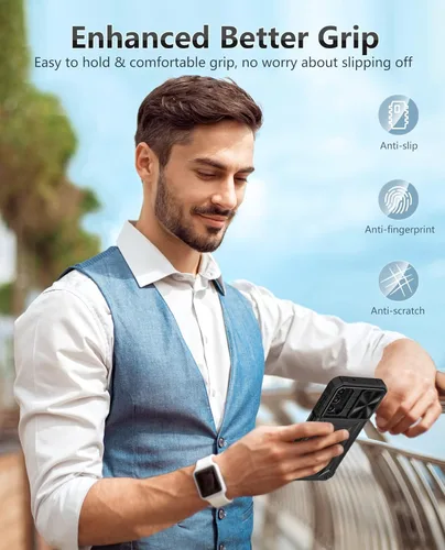 Vista 7 de FNTCASE Case for Samsung Galaxy A14-5G: Military Grade Drop Proof Protection Rugged Protective A14 Cell Phone Cover with Belt Clip Holster Kickstand