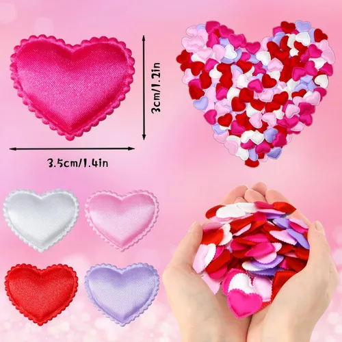 Vista 3 de 400 piezas de decoración de confeti de mesa de corazón para el día de San Valentín, pétalos de esponja en forma de corazón, decoración romántica